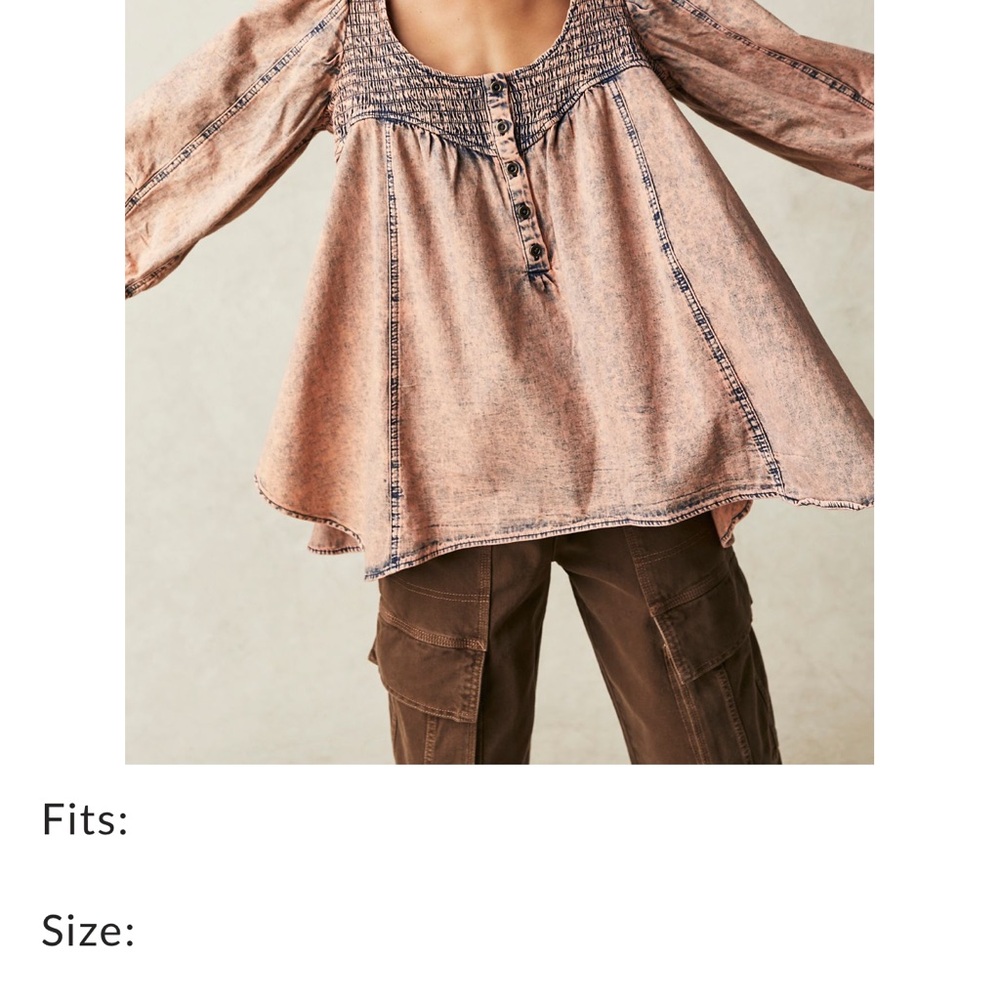 Free People Smock It To Me Denim Top